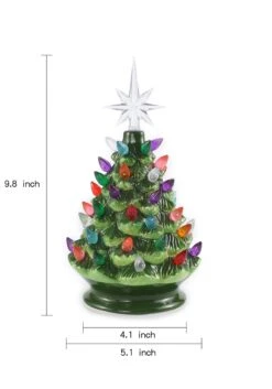 10 Inch Tabletop Ceramic Christmas Tree Decoration -Kurt Adler Shop 10 inch tabletop ceramic christmas tree decoration alt 3