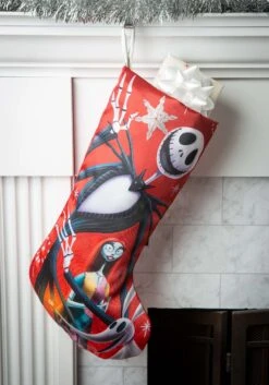 Kurt Adler 19" Nightmare Before Christmas Jack & Sally Satin Stocking