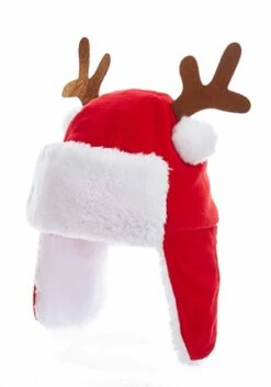Kurt Adler 7" Red Kids Christmas Hat W/ Antlers