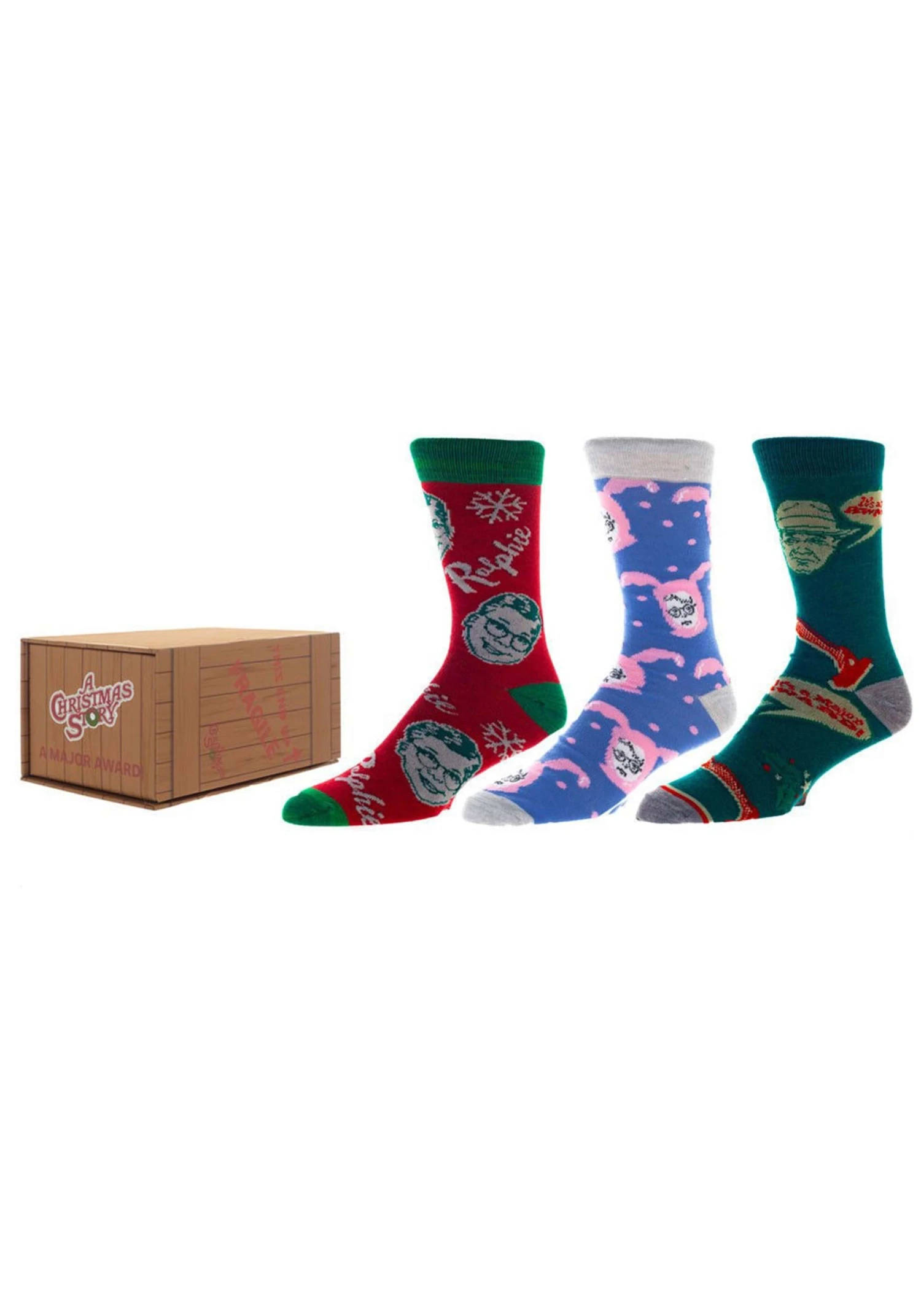 A Christmas Story Holiday 3 Pack Casual Crew Socks 1 A Christmas Story Holiday 3 Pack Casual Crew Socks