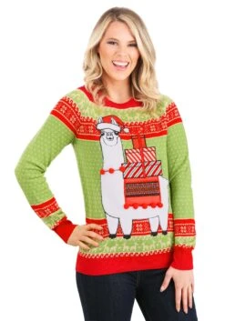 Adult Christmas Llama Unisex Ugly Sweater -Kurt Adler Shop adult christmas llama ugly sweater alt 7