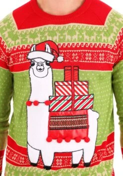 Adult Christmas Llama Unisex Ugly Sweater -Kurt Adler Shop adult christmas llama ugly sweater alt 8