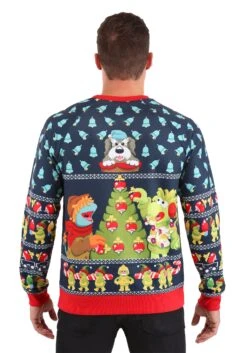 Adult Fraggle Rock Sublimated Ugly Christmas Sweatshirt -Kurt Adler Shop adult fraggle rock sublimated ugly christmas sweater alt 2