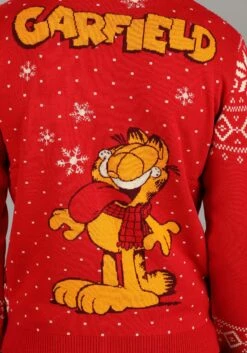 Adult Garfield Ugly Christmas Cardigan -Kurt Adler Shop adult garfield ugly christmas cardigan alt 2