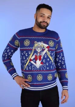 Adult Sailor Moon Fair Isle Ugly Christmas Sweater -Kurt Adler Shop adult sailor moon fair isle ugly christmas sweater alt 2