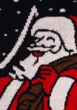 Adult Santa & Reindeer Unisex Ugly Christmas Sweater -Kurt Adler Shop adult santa reindeer ugly christmas sweater alt 7