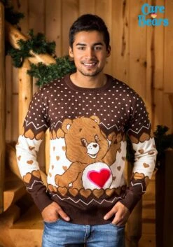 Adult Tenderheart Bear Care Bears Ugly Christmas Sweater -Kurt Adler Shop adult tenderheart bear care bears ugly christmas s alt 4