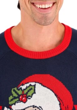 Adult Vintage Santa Unisex Ugly Christmas Sweater -Kurt Adler Shop adult vintage santa ugly christmas sweater alt 10