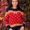 Adult Wonder Woman Dark Blue Ugly Christmas Sweater
