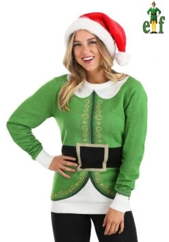 Buddy The Elf Ugly Christmas Sweater For Adults -Kurt Adler Shop buddy the elf ugly christmas sweater alt 2