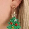 Christmas Tree Lucite Glitter Earrings