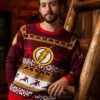 DC Comics Flash Logo Men's Ugly Christmas Sweater