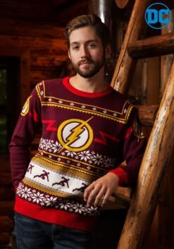 DC Comics Flash Logo Men's Ugly Christmas Sweater