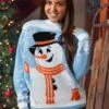 Friendly Snowman Adult Ugly Christmas Sweater