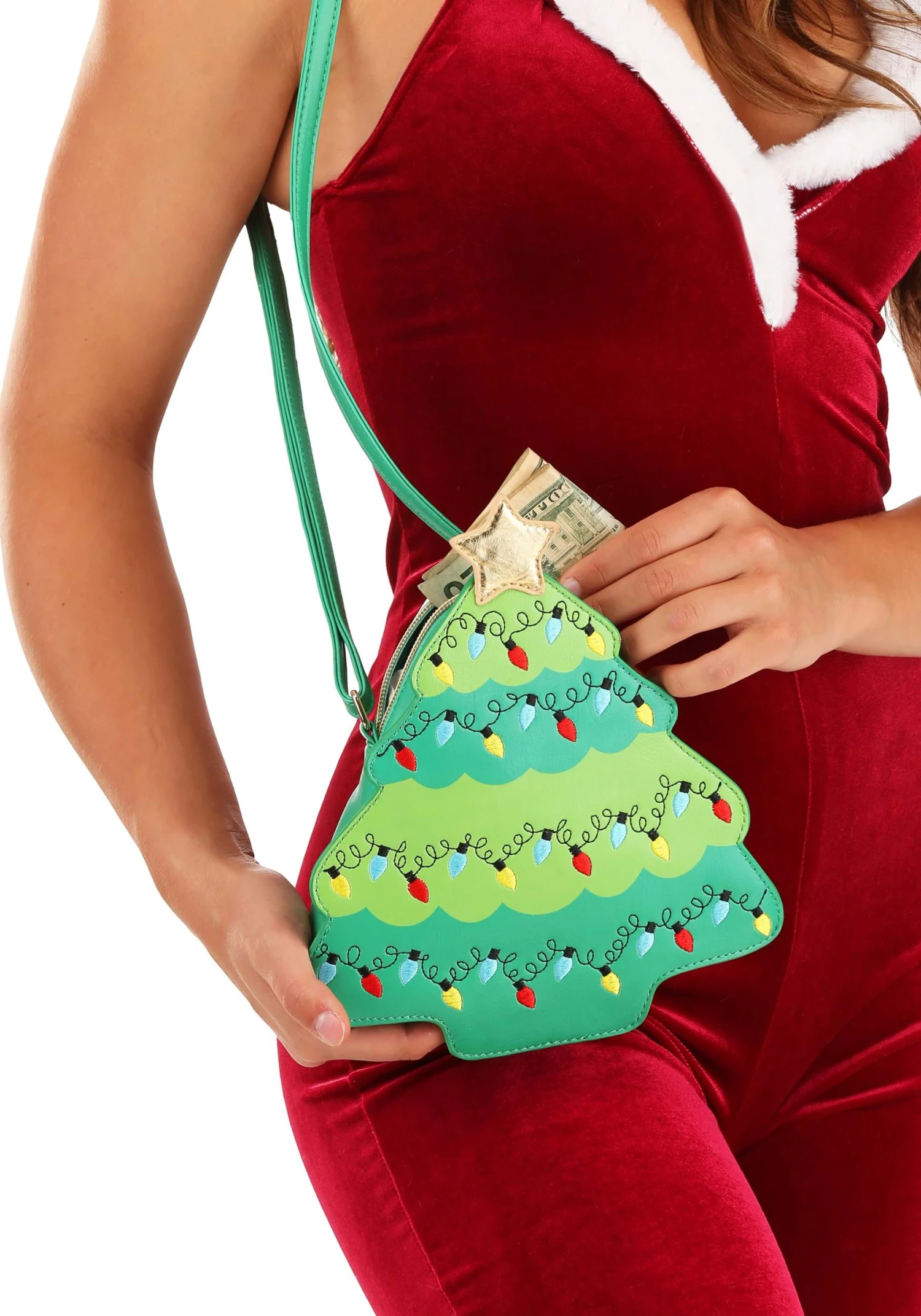 Green Christmas Tree Crossbody Purse 1 Green Christmas Tree Crossbody Purse