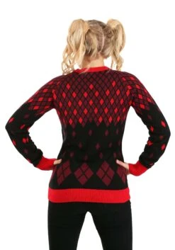 Adult Harley Quinn Hammer Time Ugly Christmas Sweater -Kurt Adler Shop harley quinn hammer time ugly christmas sweater alt 4