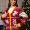 Harry Potter Hogwarts Adult Ugly Christmas Cardigan
