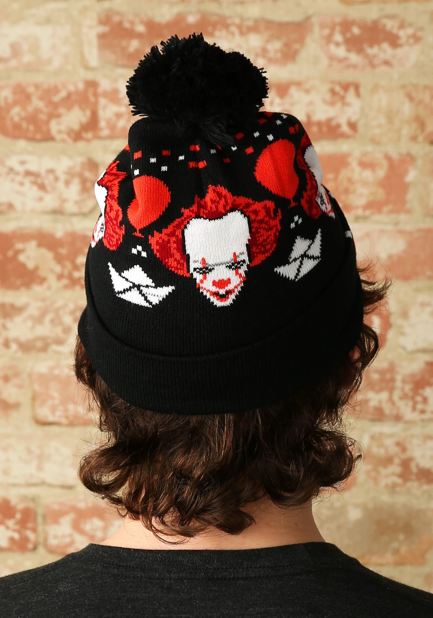 IT Pennywise Ugly Christmas Pom Beanie 2 IT Pennywise Ugly Christmas Pom Beanie - Image 2