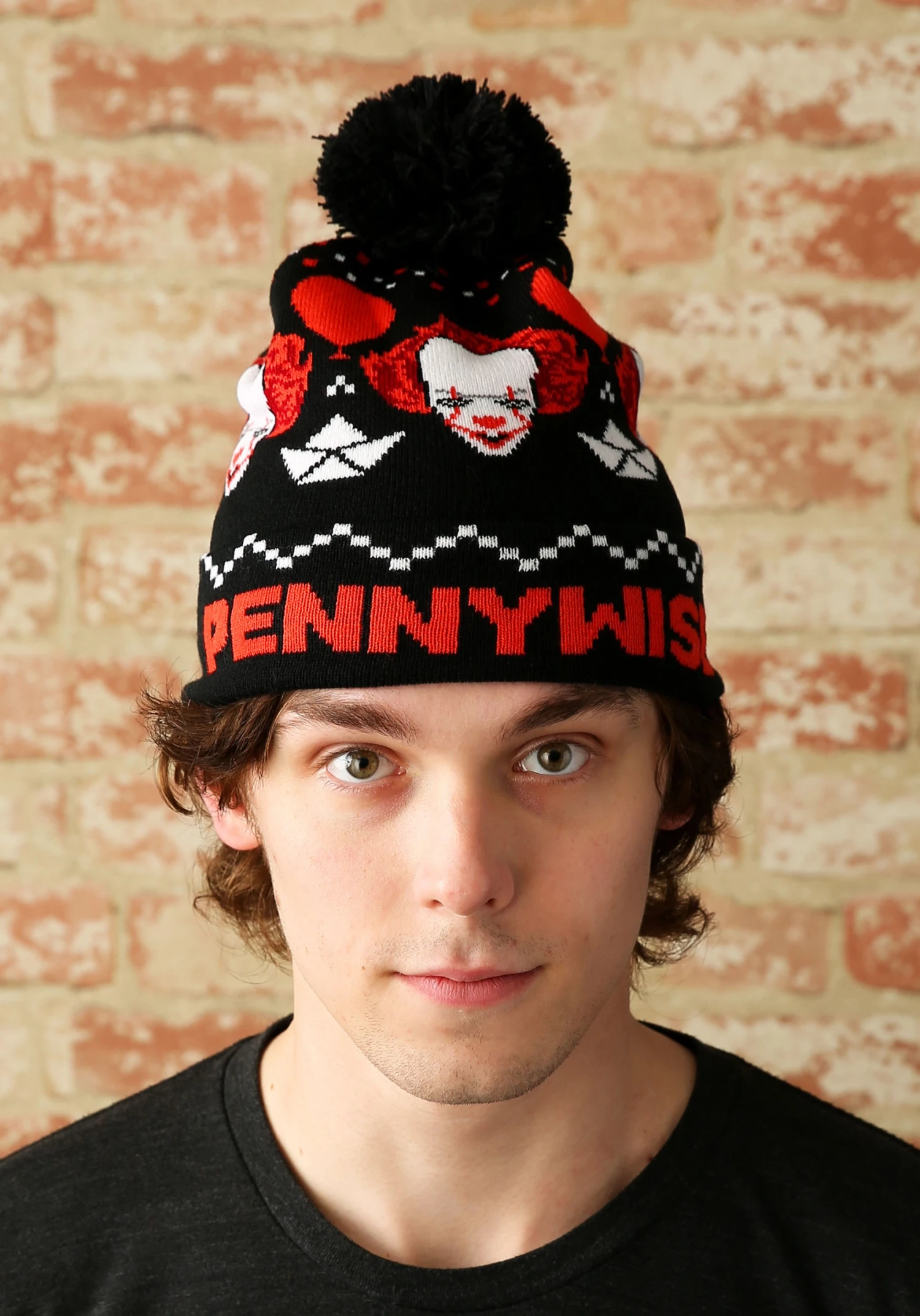 IT Pennywise Ugly Christmas Pom Beanie 1 IT Pennywise Ugly Christmas Pom Beanie