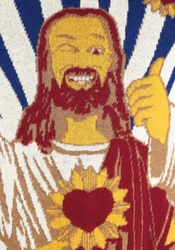 Jay And Silent Bob Buddy Christ Jesus Ugly Christmas Sweater -Kurt Adler Shop jay and silent bob buddy christ ugly sweater alt 3