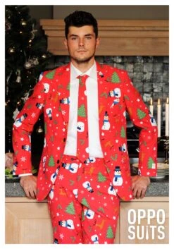 Opposuits Men's Red Christmas Costume Suit