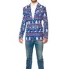 Men's Suitmeister Christmas Blue Nordic Blazer