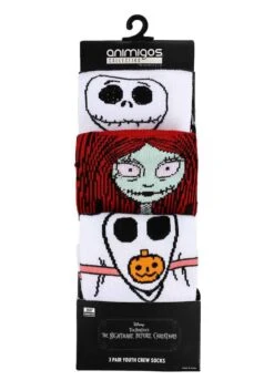 Nightmare Before Christmas 3 Pair Youth Character Socks -Kurt Adler Shop nightmare before christmas 3 pair youth character alt 5
