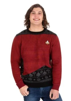 Star Trek "Trek The Halls" Adult Christmas Sweater -Kurt Adler Shop official star trek trek the halls christmas jump alt 3