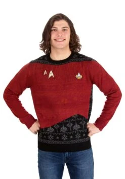Star Trek "Trek The Halls" Adult Christmas Sweater -Kurt Adler Shop official star trek trek the halls christmas jump alt 7