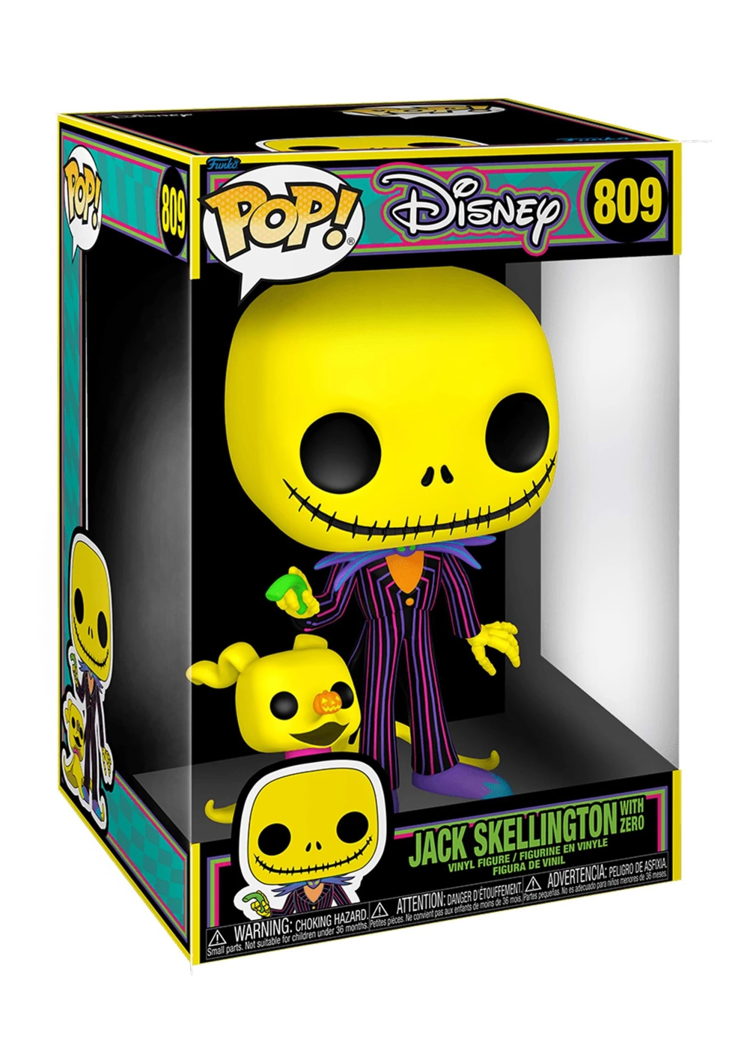 POP Jumbo Nightmare Before Christmas Black Light Jack & Zero 2 POP Jumbo Nightmare Before Christmas Black Light Jack & Zero - Image 2