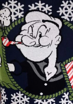 Adult Popeye Ugly Christmas Sweater -Kurt Adler Shop popeye ugly christmas sweater alt 3