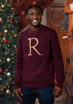 Adult Ron Weasley "R" Christmas Sweater -Kurt Adler Shop ron weasley r christmas sweater alt 6