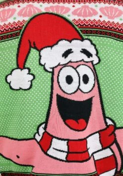 Spongebob Patrick Adult Ugly Christmas Cardigan -Kurt Adler Shop spongebob patrick adult ugly christmas cardigan alt 2