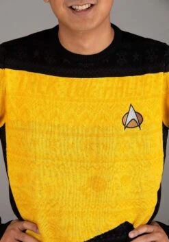 Star Trek Yellow Christmas Sweater -Kurt Adler Shop star trek yellow christmas sweater alt 4