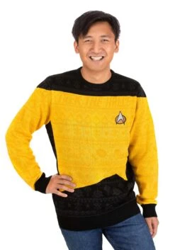 Star Trek Yellow Christmas Sweater -Kurt Adler Shop star trek yellow christmas sweater alt 6