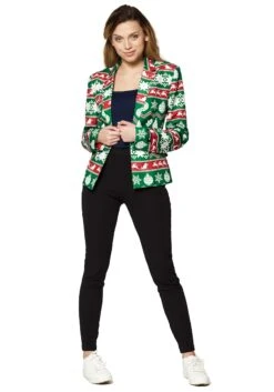 Suitmeister Green Christmas Nordic Women's Blazer