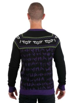 The Joker Dark Knight Ugly Christmas Sweater For Adults -Kurt Adler Shop the joker dark knight ugly christmas sweater alt 5