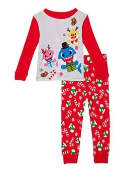 Baby Shark Christmas Love Boy's Pajama Set For Toddlers