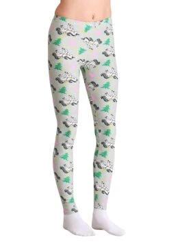 Ugly Christmas Unicorn And Christmas Tree Print Gray Legging