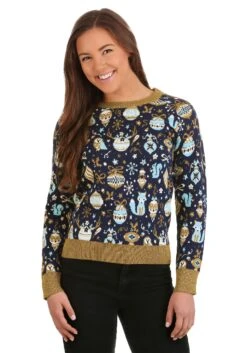 Womens Christmas Tree Ornaments Ugly Sweater -Kurt Adler Shop womens christmas tree ornaments ugly sweater alt1