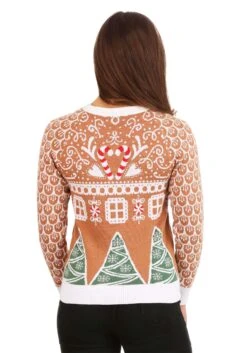 Womens Gingerbread House Ugly Christmas Sweater -Kurt Adler Shop womens gingerbread house ugly christmas sweater alt 6