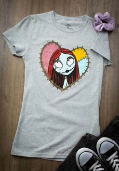 Juniors Nightmare Before Christmas Sally Stitch Heart Shirt