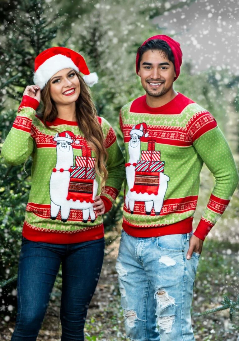 Kurt Adler Shop -Kurt Adler Shop adult christmas llama unisex ugly sweater 768x1097 1